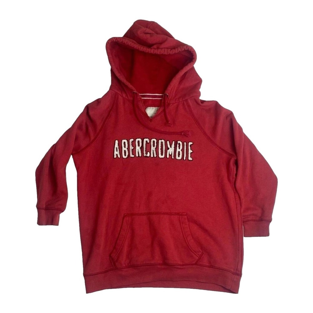 Abercrombie & Fitch Womens Hoodie XL Spell Out Y2K Early 2000s Navy Pullover